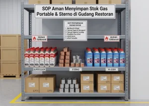 SOP Aman Menyimpan Stok Gas Portable & Sterno di Gudang Restoran