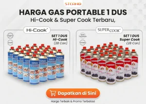 Harga Gas Portable 1 Dus (Hi-Cook & Super Cook) Terbaru, Dapatkan di Sini